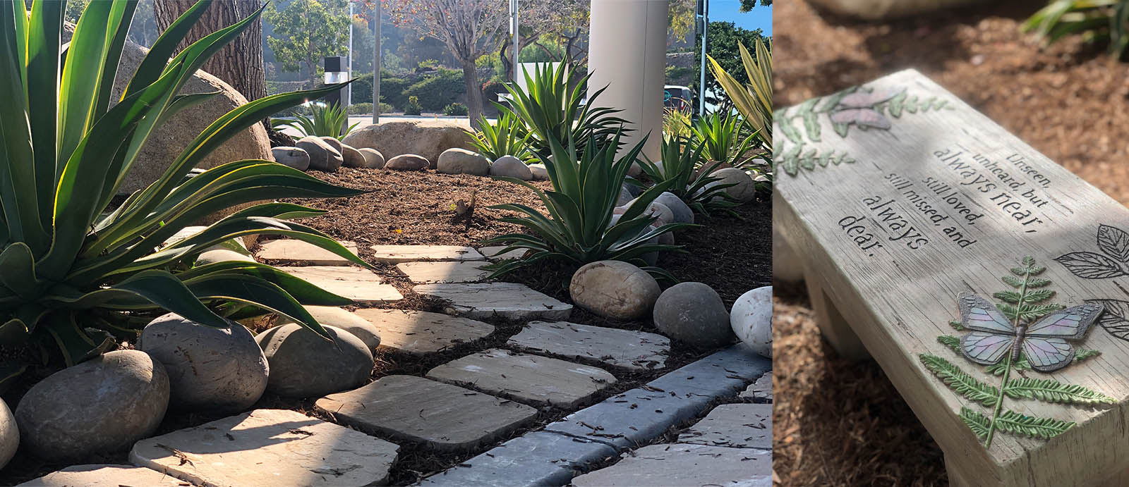 Memorial Rock Garden with Plaque